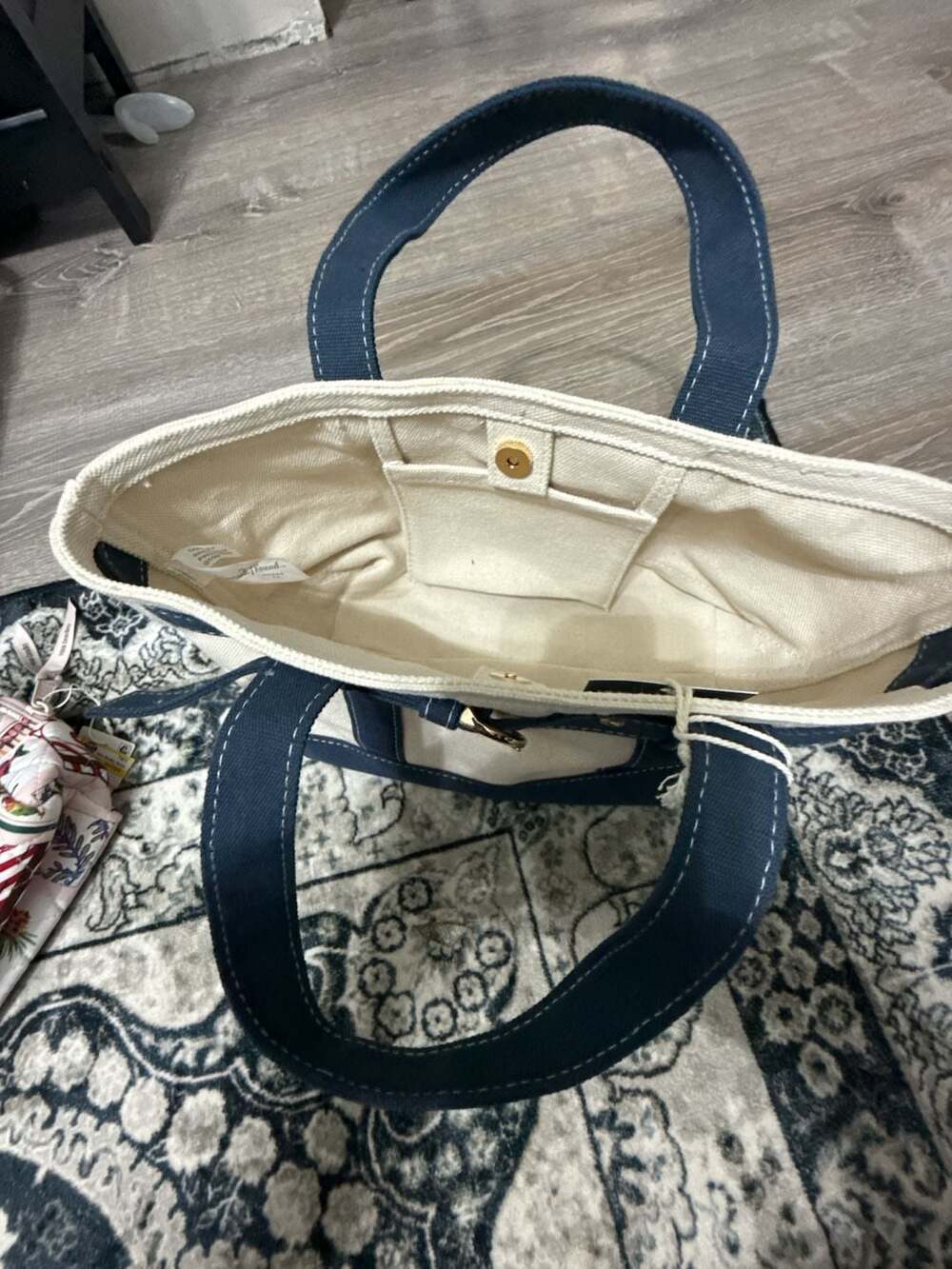 Universal Thread Canvas Mini Belted Tote Bag Blue - Picture 2 of 3